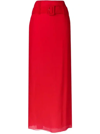 Prada Chiffon Skirt In Red