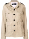 Dsquared2 Long Sleeved Safari Jacket In Neutrals