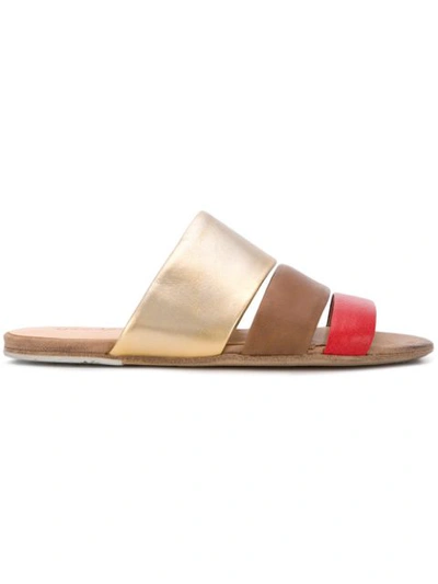 Marsèll Triple Strap Sandals In Gold