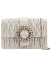 Miu Miu Matelassé Leather Shoulder Bag - White