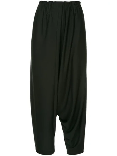 132 5. Issey Miyake Gathered Drop-crotch Trousers In Black