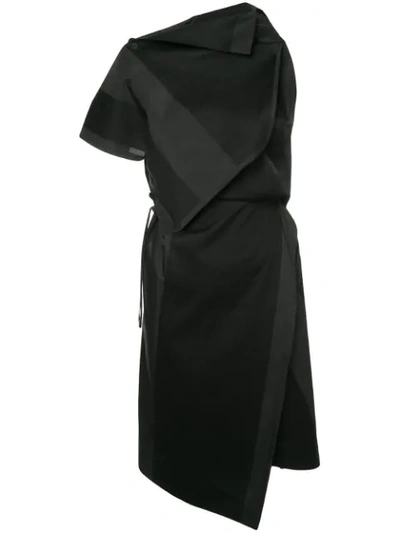 132 5. Issey Miyake Printed Asymmetric Dress In Black