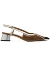 Marni Metal Cap Toe Pumps In Brown