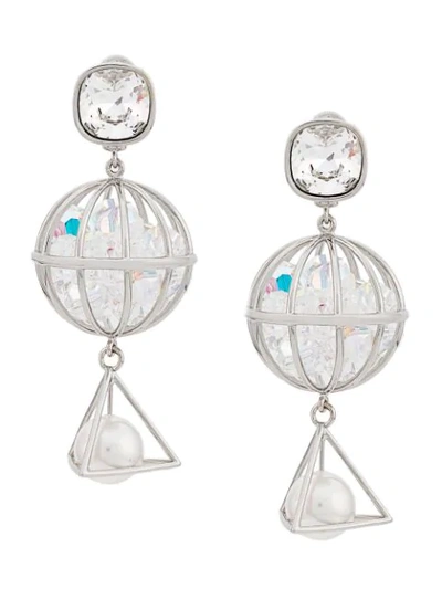 Atelier Swarovski Nostalgia Drop Earrings By Mary Katrantzou In Silver