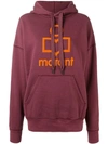 Isabel Marant Étoile Iconic Logo Hooded Sweatshirt In Burgundy