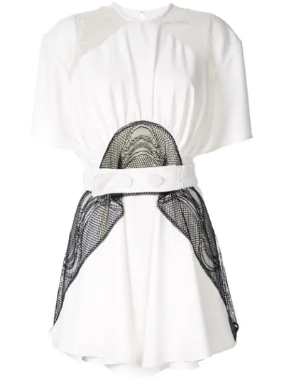 Christopher Esber Lace Panel Mini Dress In White