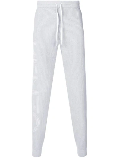 Kenzo High Waisted Logo Track Trousers In Grey
