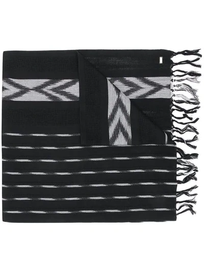 Saint Laurent Printed Scarf In Black