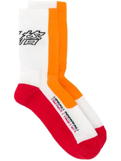 Heron Preston Logo Socks In Orange