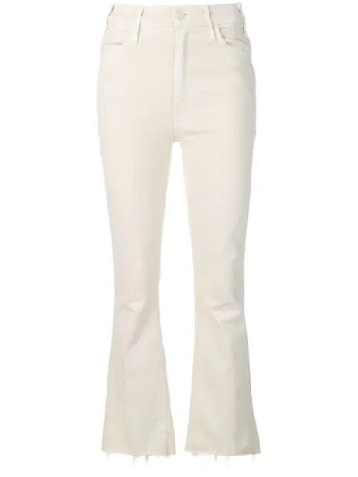 Mother Cropped Bootcut Trousers In Neutrals