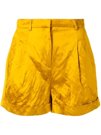 Philosophy Di Lorenzo Serafini Wide Cuffed Shorts In Yellow
