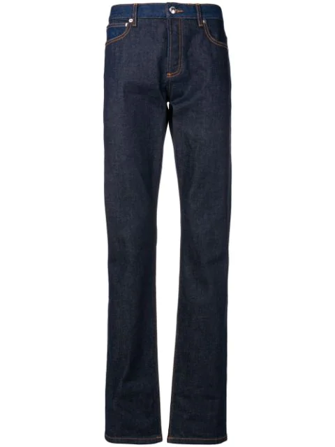 A.p.c. Contrast Waistband Jeans In Blue | ModeSens
