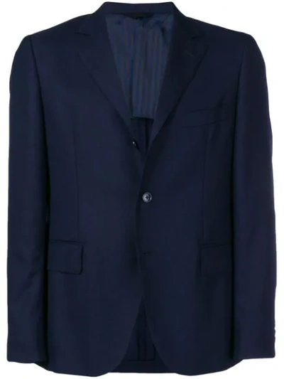 Mp Massimo Piombo Textured Single Breasted Blazer In Blue