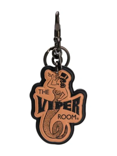 Coach X The Viper Room Leather Tag Keyring In Neutrals