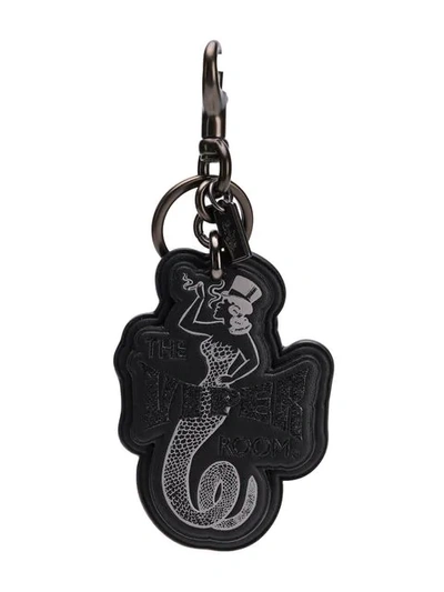 Coach X The Viper Room Leather Tag Keyring In Black