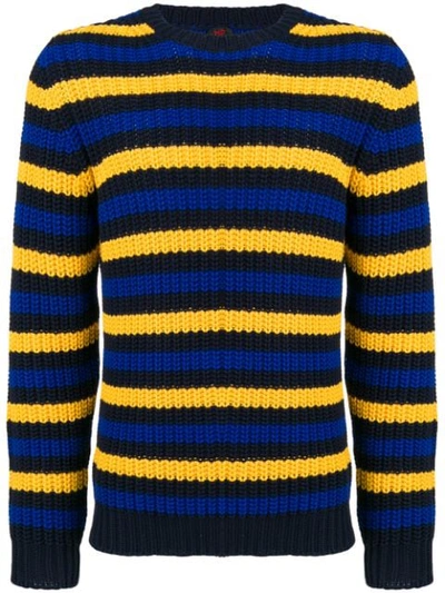 Mp Massimo Piombo Striped Chunky Jumper In Blue
