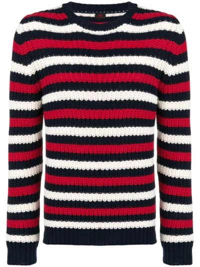 Mp Massimo Piombo Striped Chunky Sweater In Black
