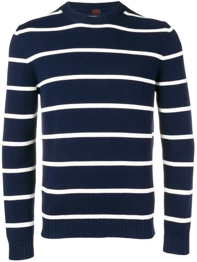 Mp Massimo Piombo Striped Fine Knit Jumper In Blue