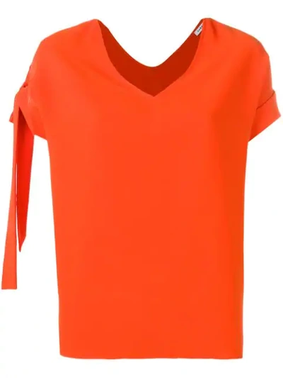 P.a.r.o.s.h Side Bow Detail Blouse In Orange