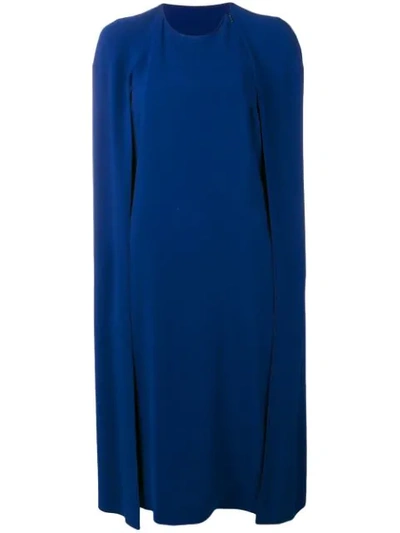 Stella Mccartney Luciana Solid Crepe Sable Cape Dress In Blue