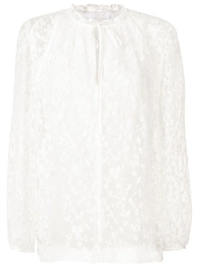 Chloé Floral Lace Blouse In White