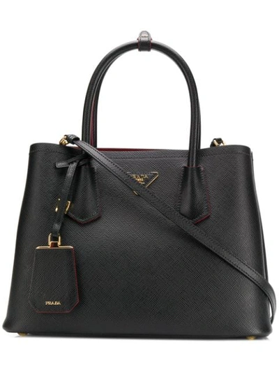 Prada Double Handle Bag In Black