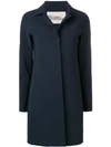 Herno Concealed Front Coat In Blue