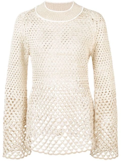 Proenza Schouler Lurex Open Stitch Top In Gold