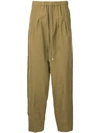 Toga Virilis Tafetta Drawstring Trousers In Brown