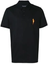 Neil Barrett Thunderbolt Polo Shirt In Black