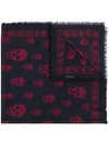 Alexander Mcqueen Skull Print Scarf In Blue