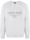 Giorgio Armani Logo Cotton Sweatshirt In Grey