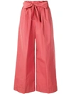 Forte Forte Belted Wide Leg Trousers In Pink