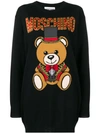 Moschino Bear Knitted Dress In Black