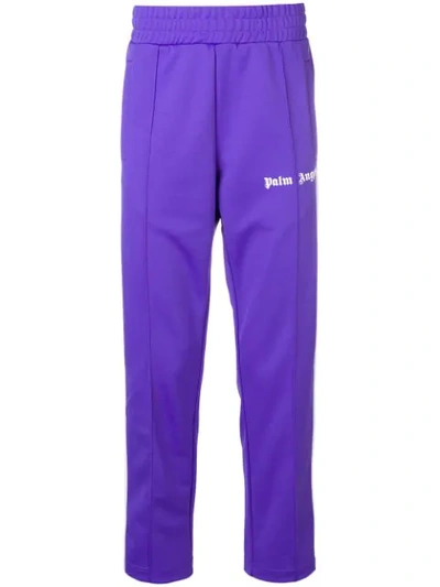 Palm Angels Logo Embroidered Track Trousers In Purple