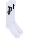 Palm Angels Logo Knit Socks - White