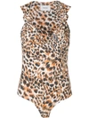 Nanushka Leopard Print Bodysuit In Ocelot