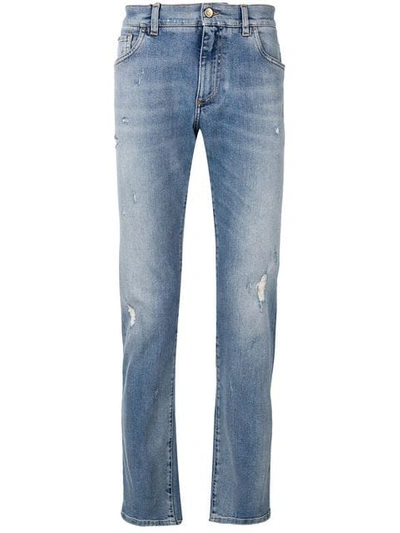 Dolce & Gabbana Distressed Straight In Blue