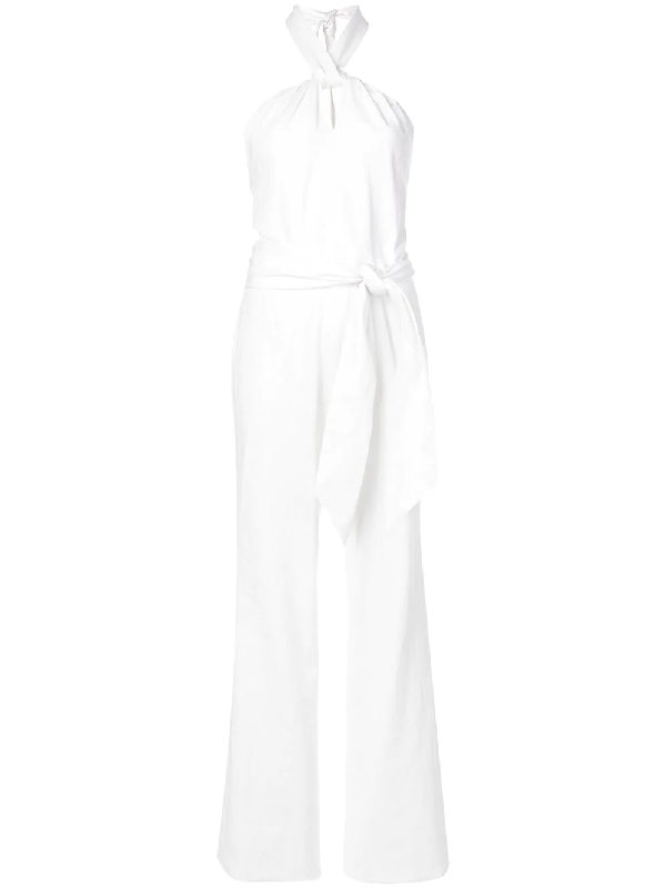 Josie Natori Halter Neck Jumpsuit White ModeSens