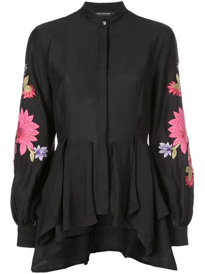 Josie Natori Embroidered Tunic Top In Black