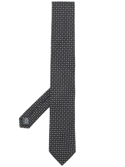 Dolce & Gabbana Silk Tie With Micro Pattern In Jacquard (black)