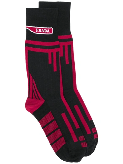 Prada Logo Socks - Black