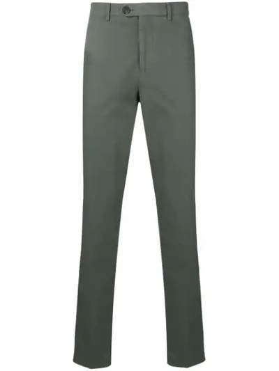 Brunello Cucinelli Straight Leg Mid-rise Trousers In Green