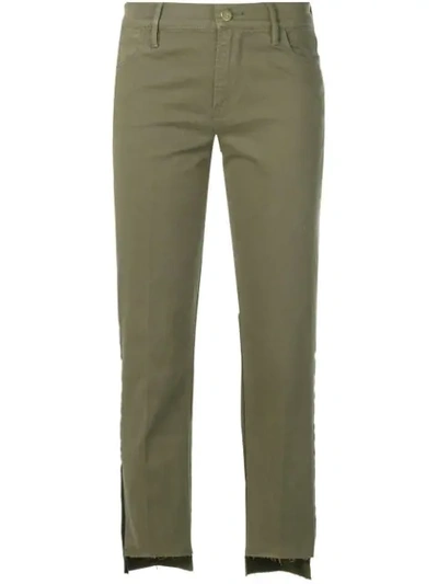 Frame Cropped Trousers In Green