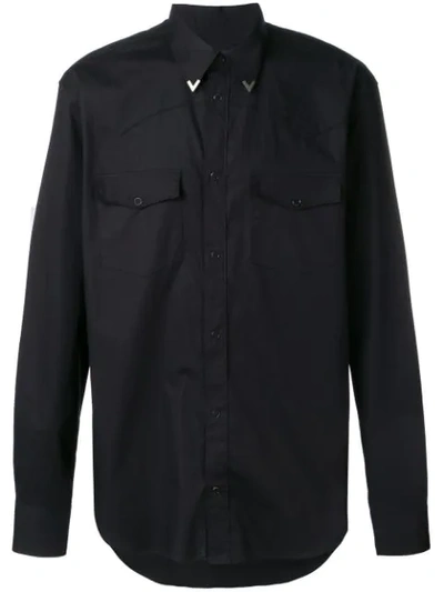 Roberto Cavalli Men's Slim-fit Dress Shirt In Black | ModeSens