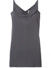 Rick Owens Draped Silk Top In Grey