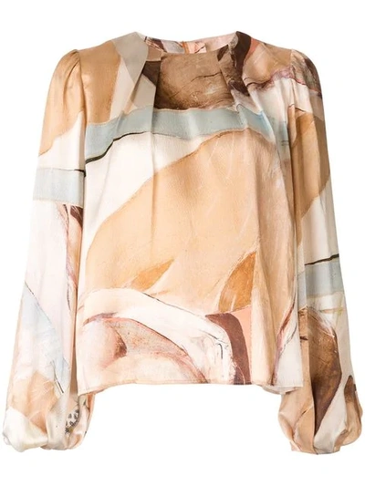 Aje Thurlow Printed Blouse In Multicolour