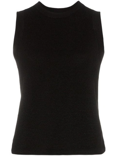 Carcel Tuck Sleeveless Alpaca Wool T-shirt In Black