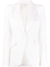 Alexander Mcqueen Single-breasted Peaked Lapels Blazer In Ivory