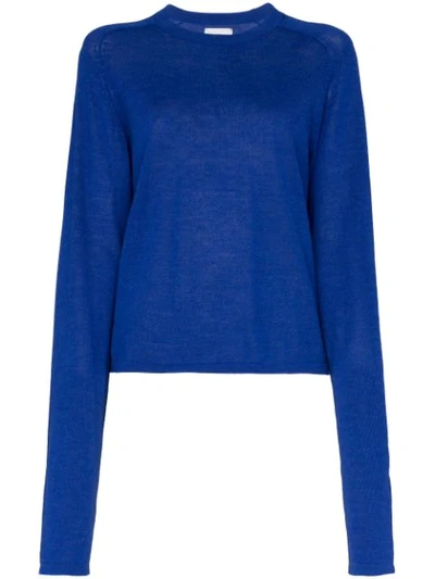 Carcel Extended Sleeve Alpaca Wool Jumper In Blue